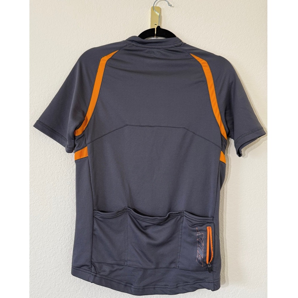 Fox Racing Cycling Jersey In Gray and Orange Air Cool Full Zip Top Size Medium - Picture 2 of 6